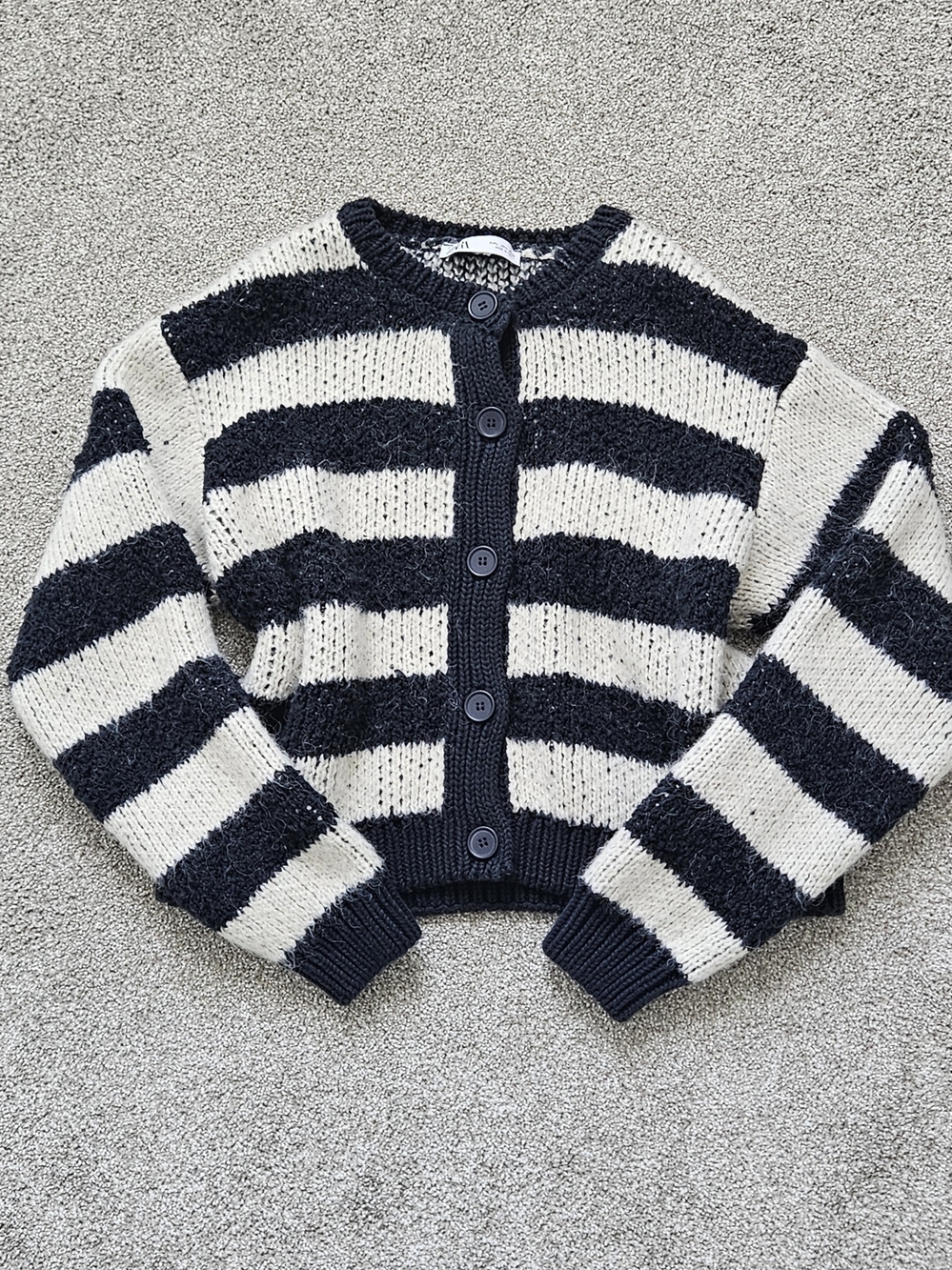 Zara Striped Knit Cardigan